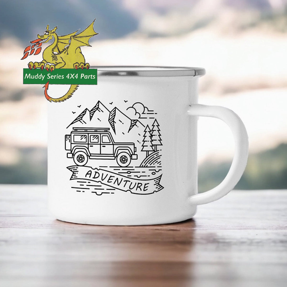 Land Rover Mug Sovende Bjorn Adventure 4X4 Enamel Mug 110 Defender 1900037