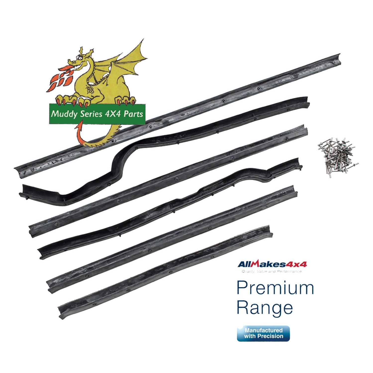 Allmakes Land Rover Series Front Door Seal Kit RH DA1494G