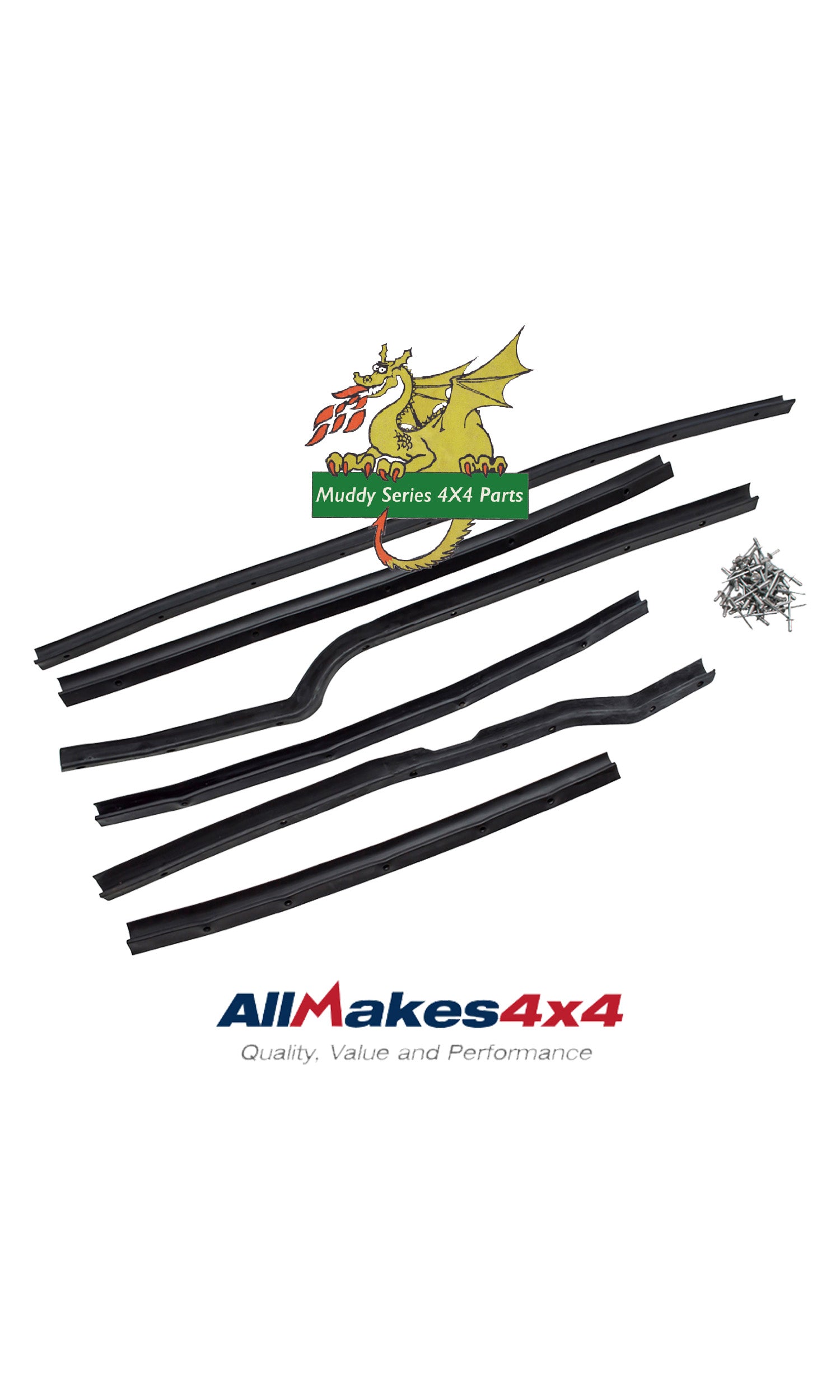 Allmakes Land Rover Series Front Door Seal Kit RH DA1494