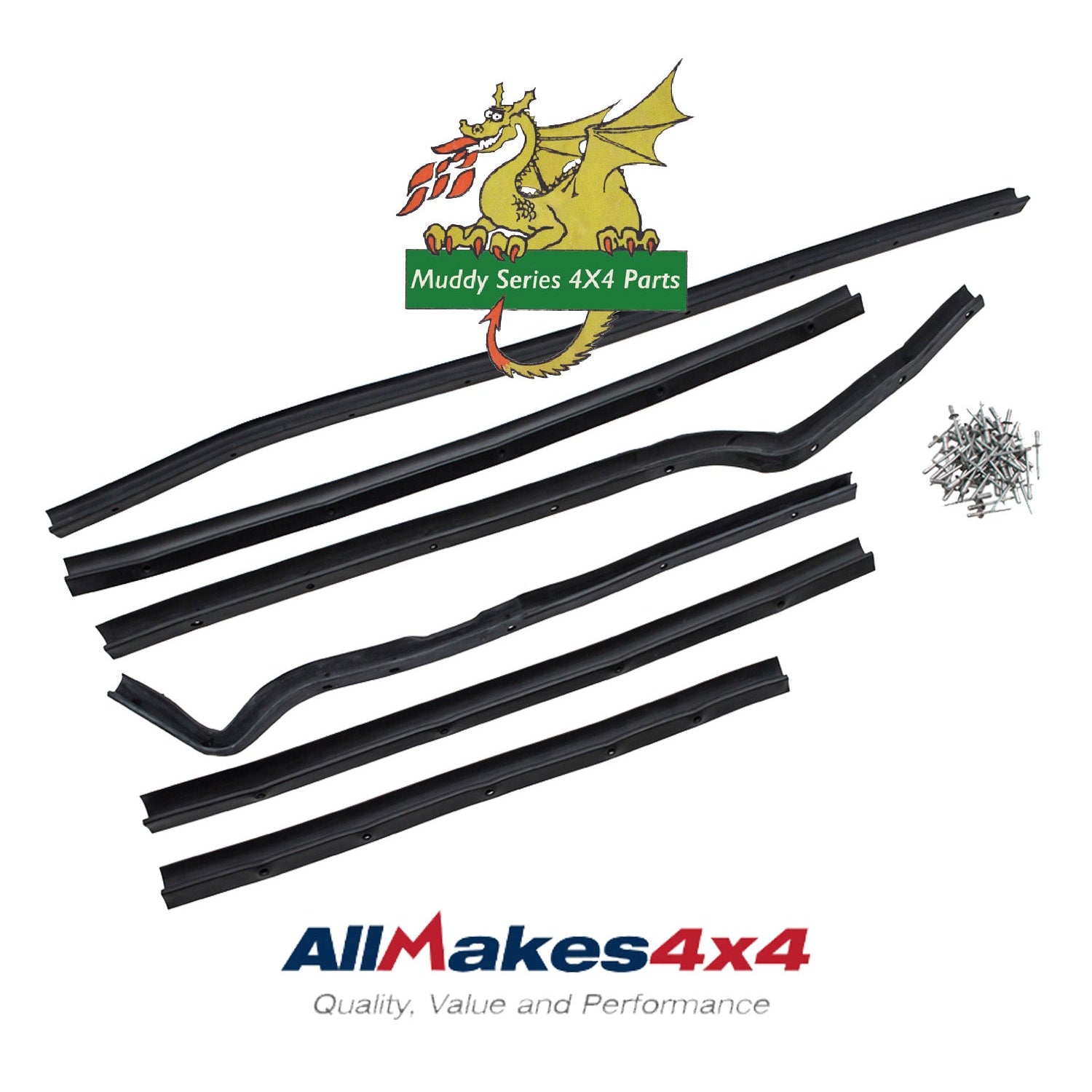 Allmakes Land Rover Series Front Door Seal Kit LH DA1495