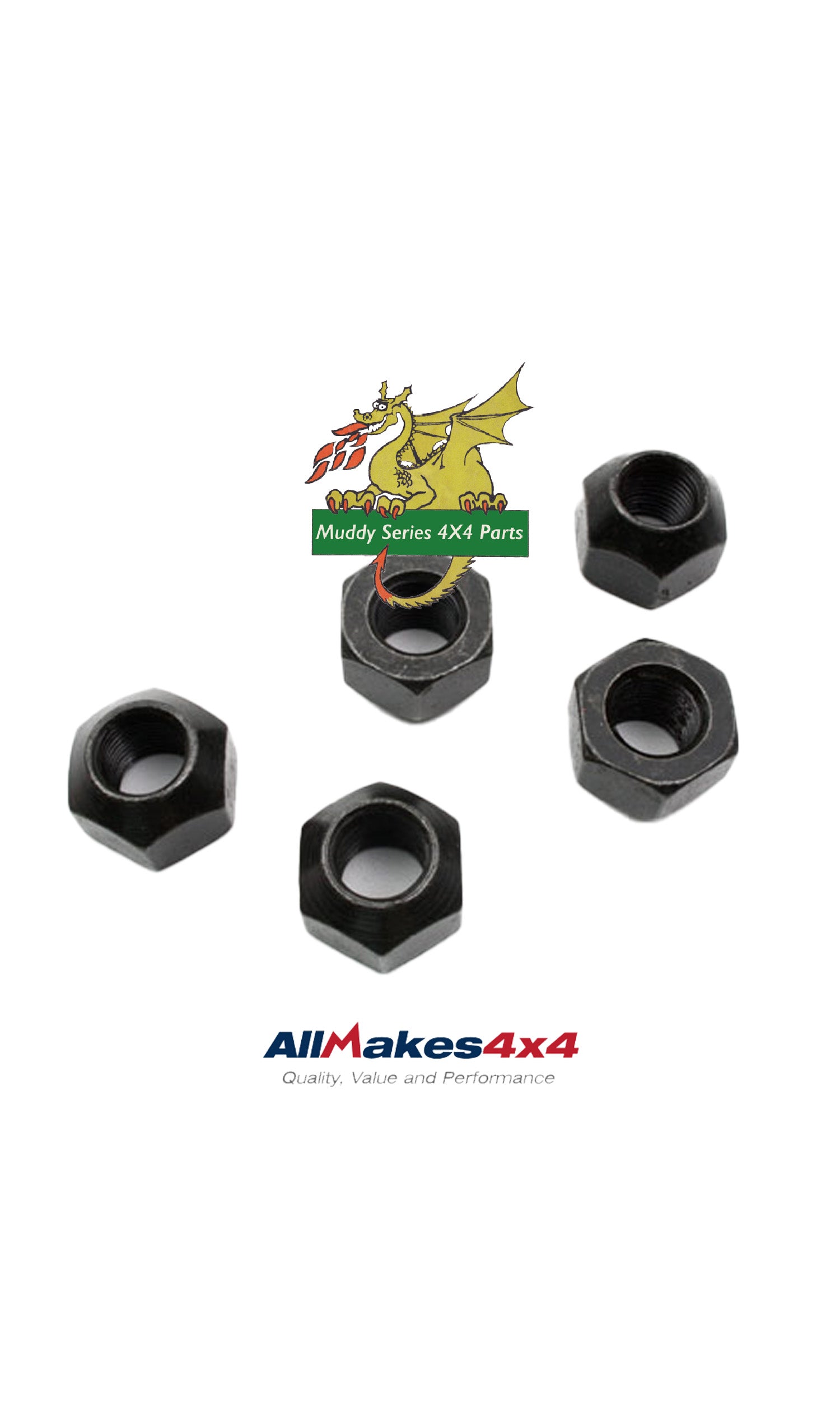 Land Rover M16 Stud Nut x 5 for Steel Wheel Rims RRD500010