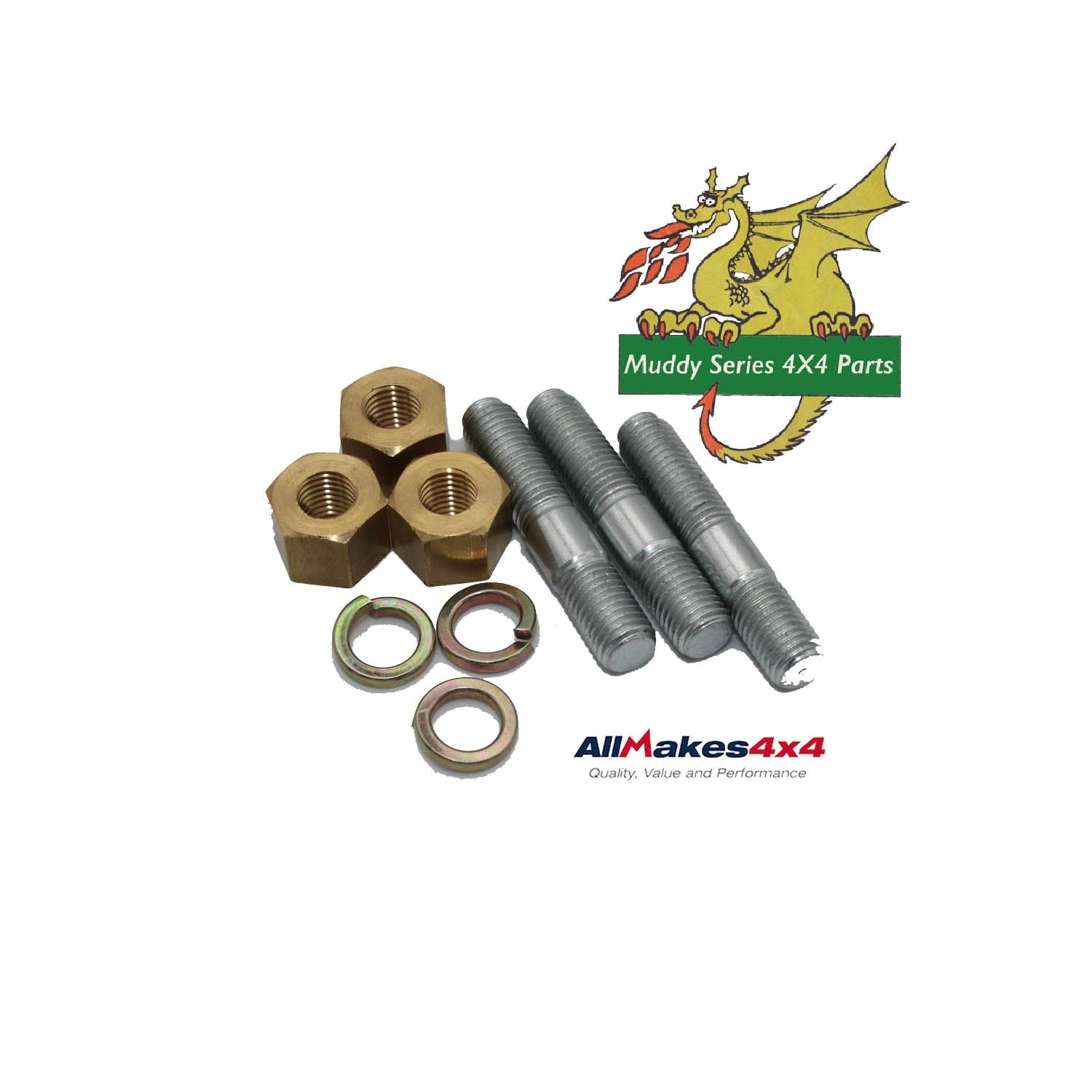 Allmakes Land Rover Series 1 2 2A 3 2.25cc Petrol & Diesel Exhaust Manifold Stud Kit RTC3629 568664  WM600051L