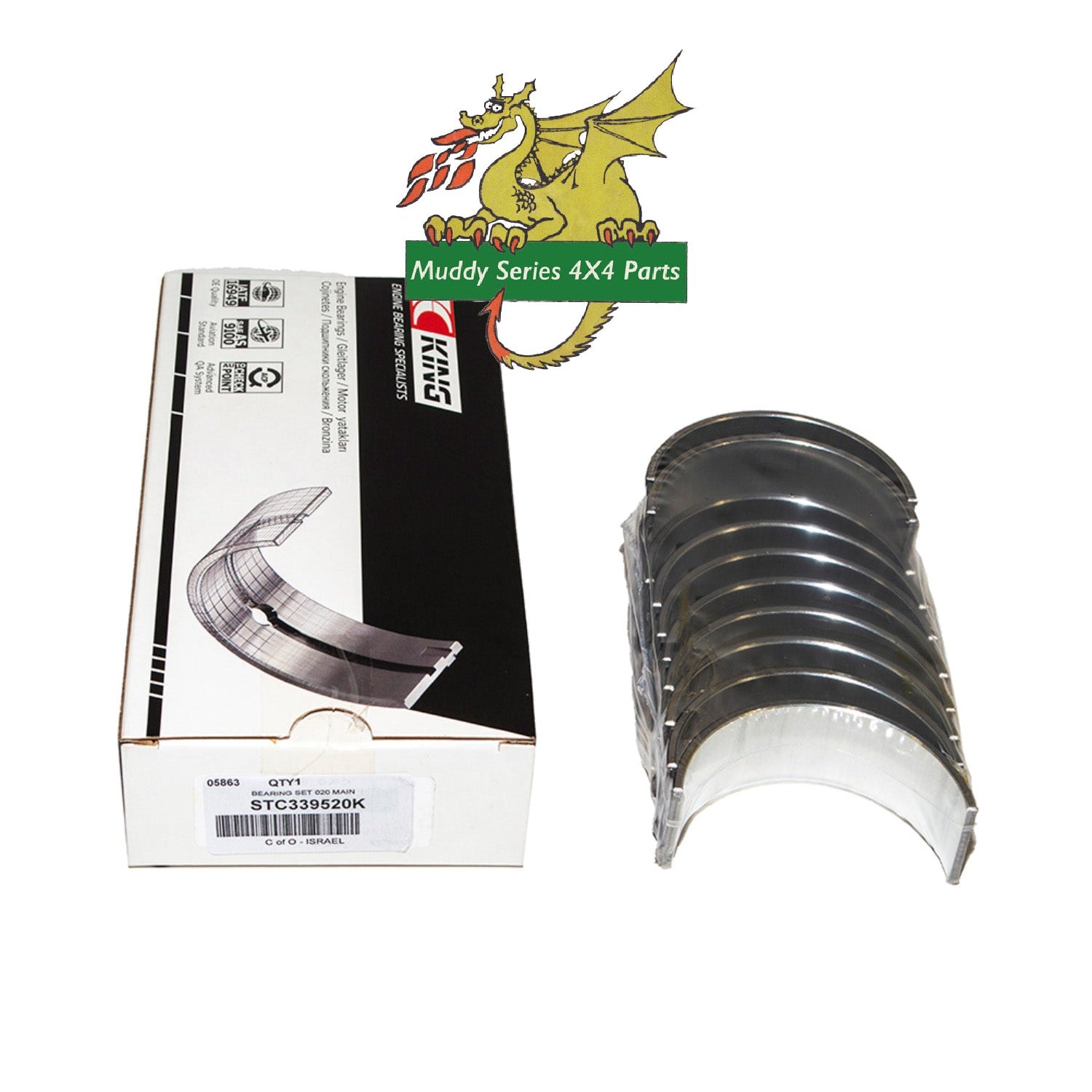 King Land Rover 2.5TD 200TDI 300TDI +0.5mm +0.020" Size Main Crankshaft Bearing Shells STC339520K