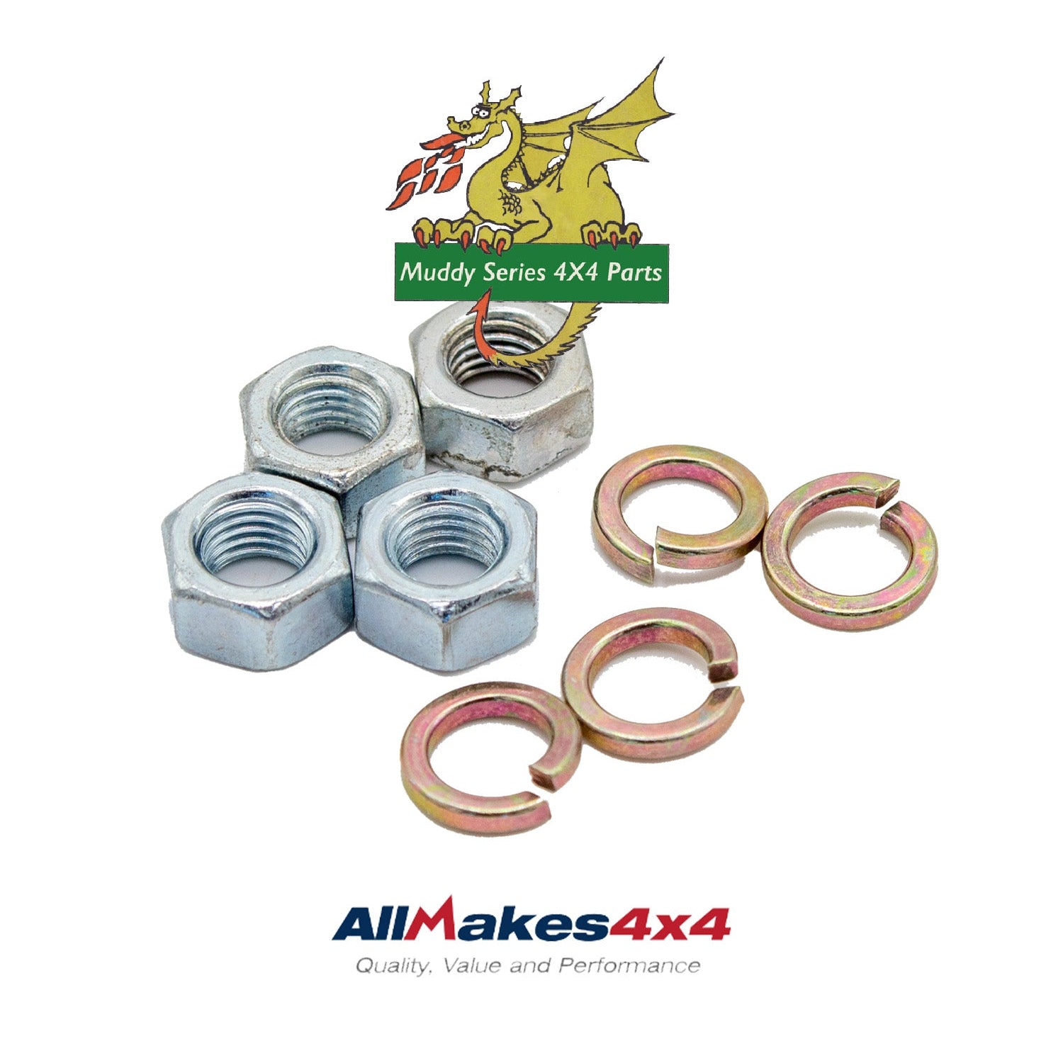 Land Rover Series 1 2 Exhaust 4 bolt Manifold Down Pipe Petrol & Diesel 5/16 UNF Nuts and lock washers