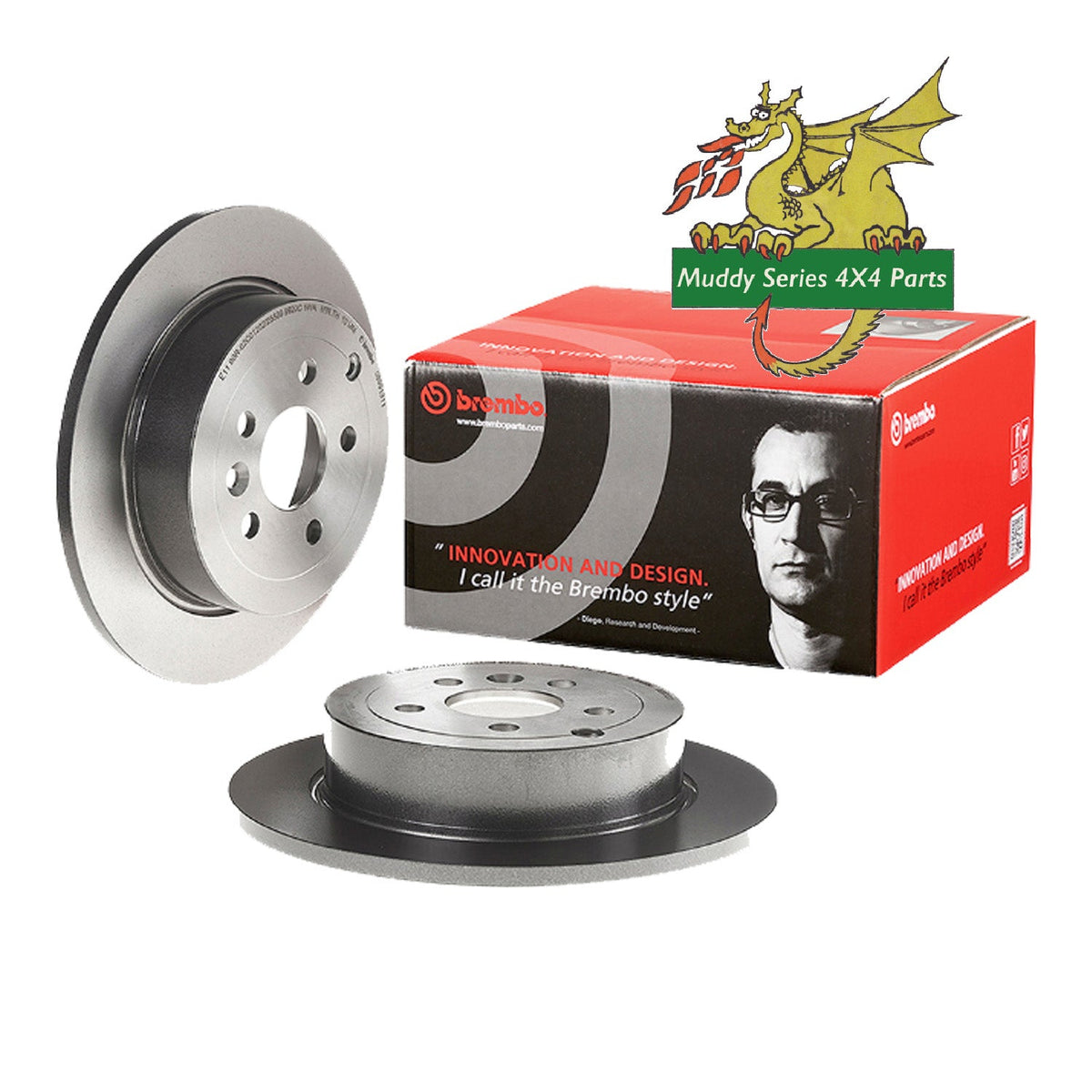 Brembo Rear Pair Solid Brake Discs LR001018 Freelander 2 L359