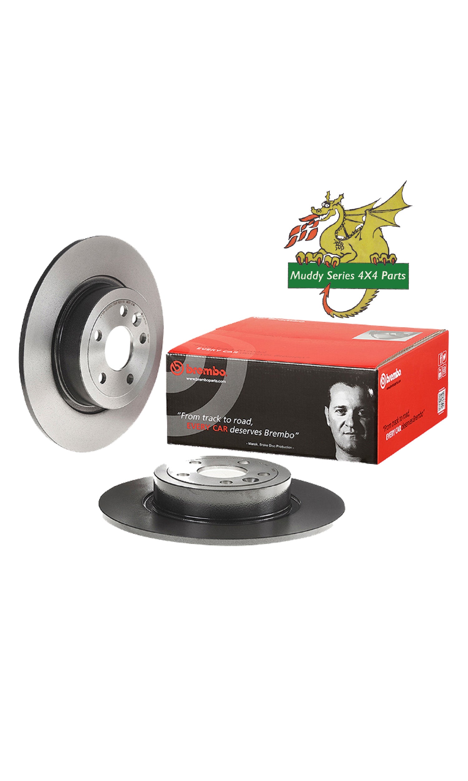 Brembo Rear Solid Brake Discs LR072016 Evoque