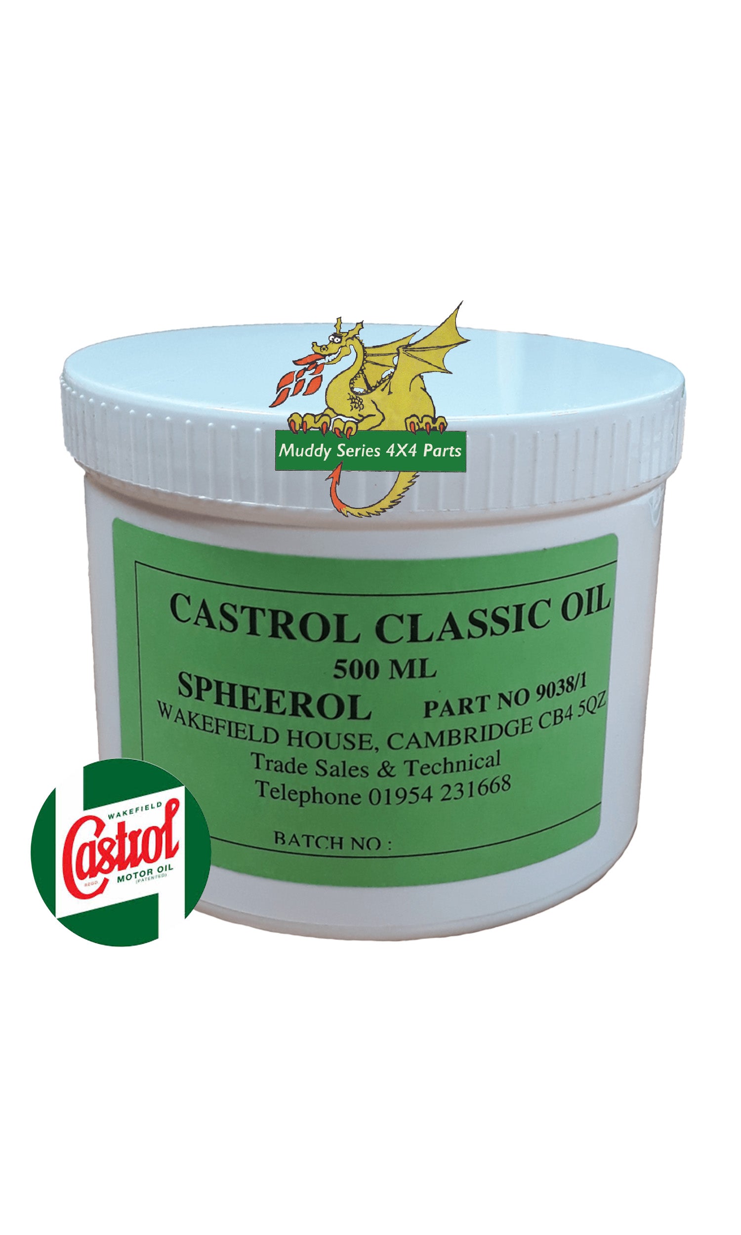 Castrol Classic Oil Spheerol EPL 0 L/EPO Lithium Axle & Gearbox Grease 500ml Tub 9038/1