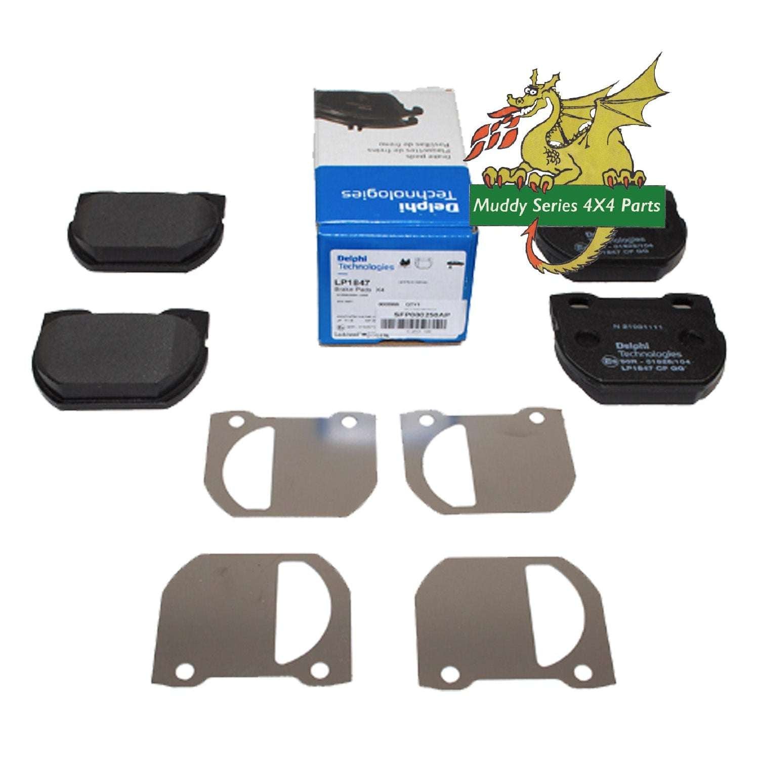 Delphi Defender 110 130 Rear Brake Pads Solid Disc SFP000250 LP1847