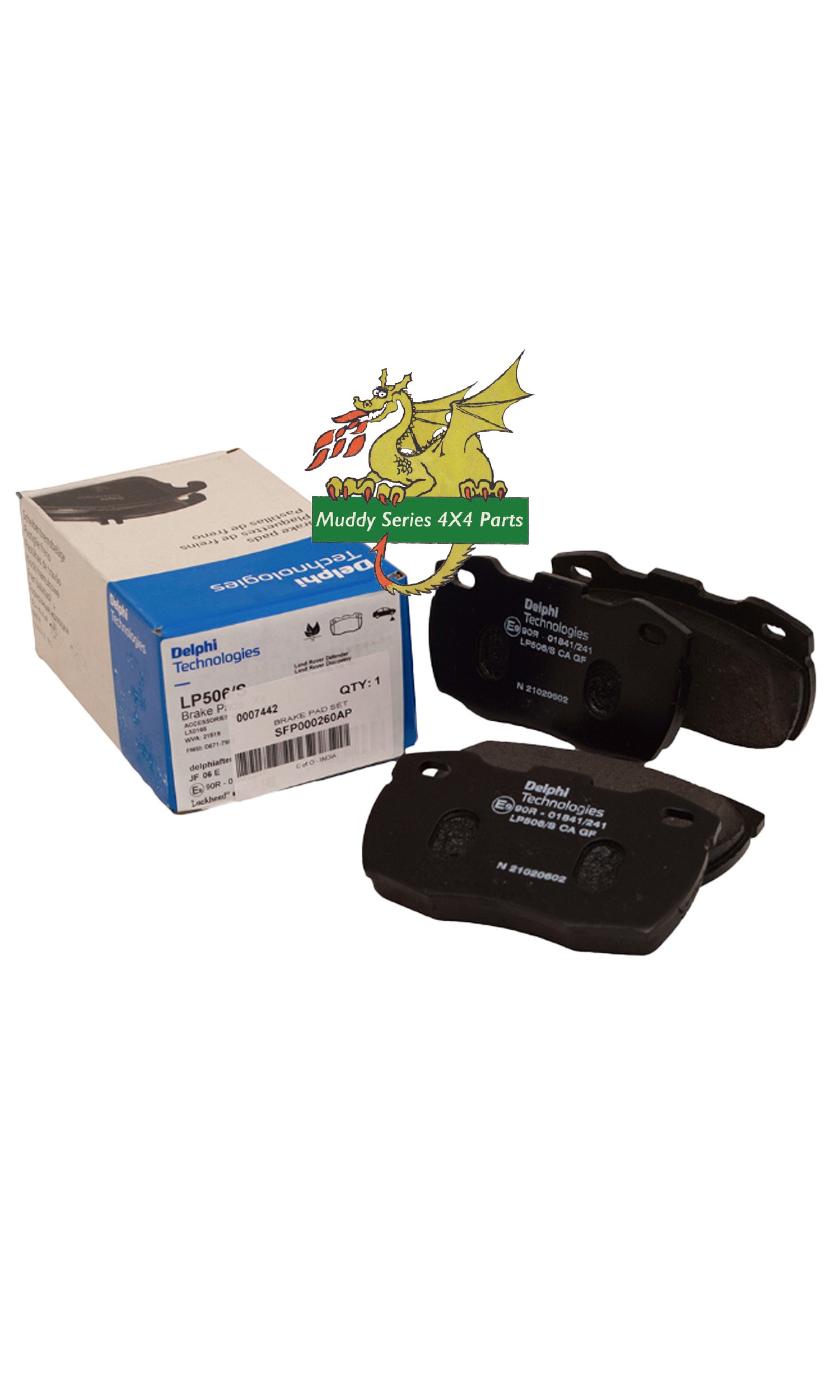 Delphi Defender 90 110 130 Front Brake Pads Vented Disc SFP000260 LP506/S