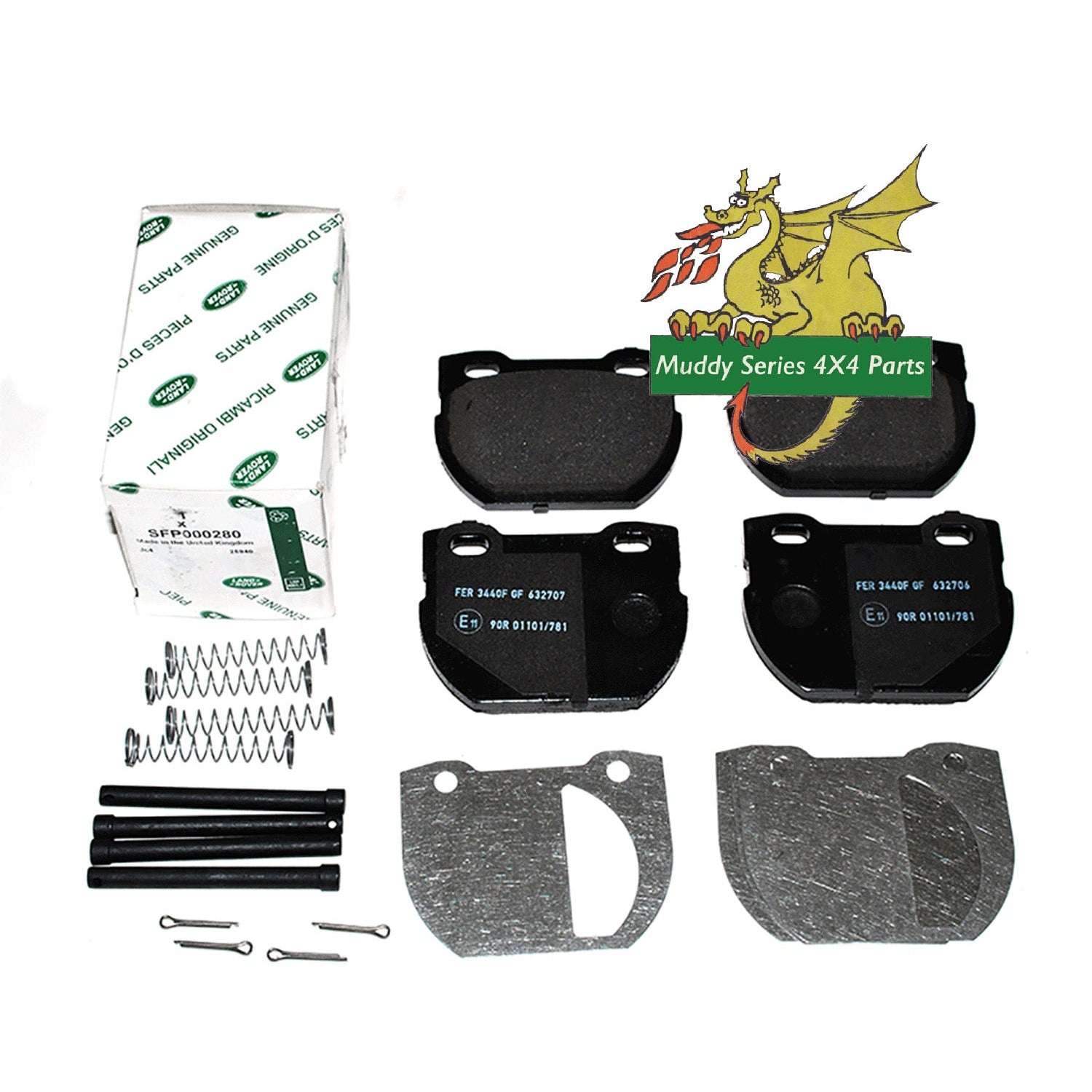 Genuine Land Rover Defender 90 Rear Brake Pads Solid Disc SFP000280