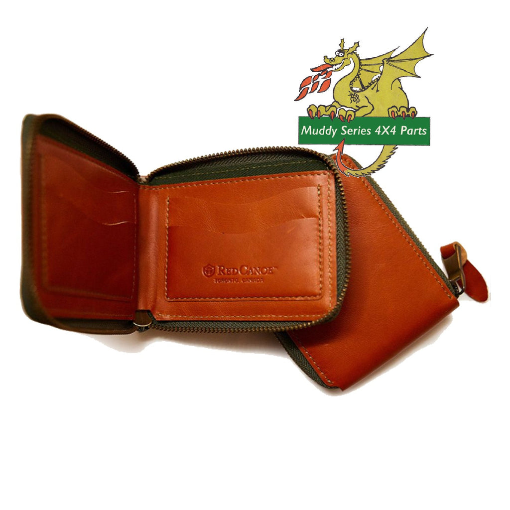 Genuine Land Rover Red Canoe Leather Zip Wallet - Tan LKLG202BNA