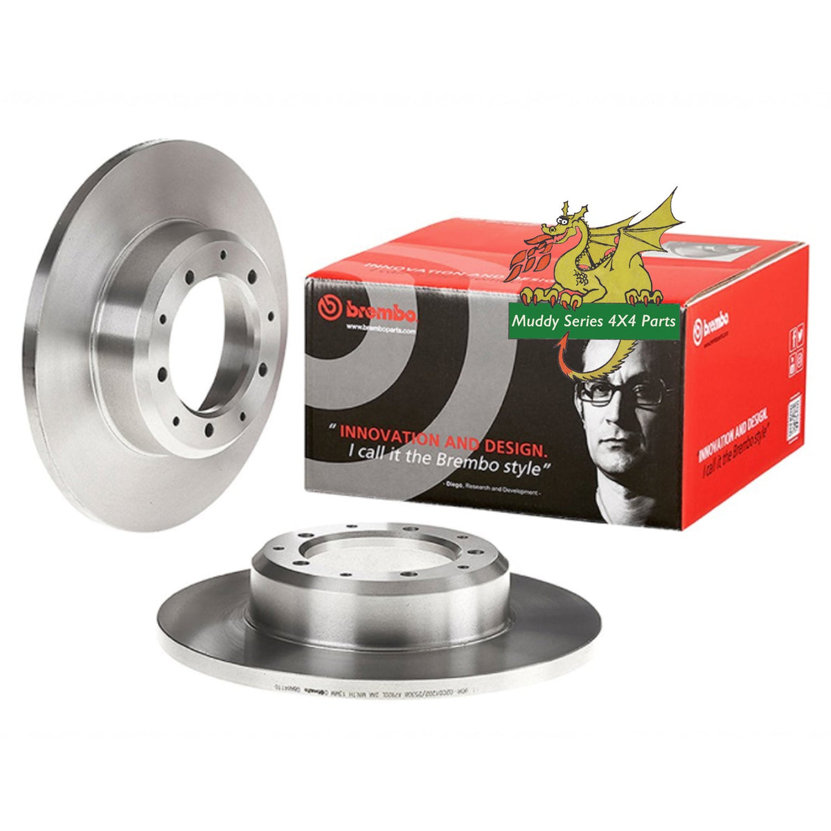 Brembo Rear Pair Solid Brake Discs LR018026 Defender 110 130 1998 - 2016