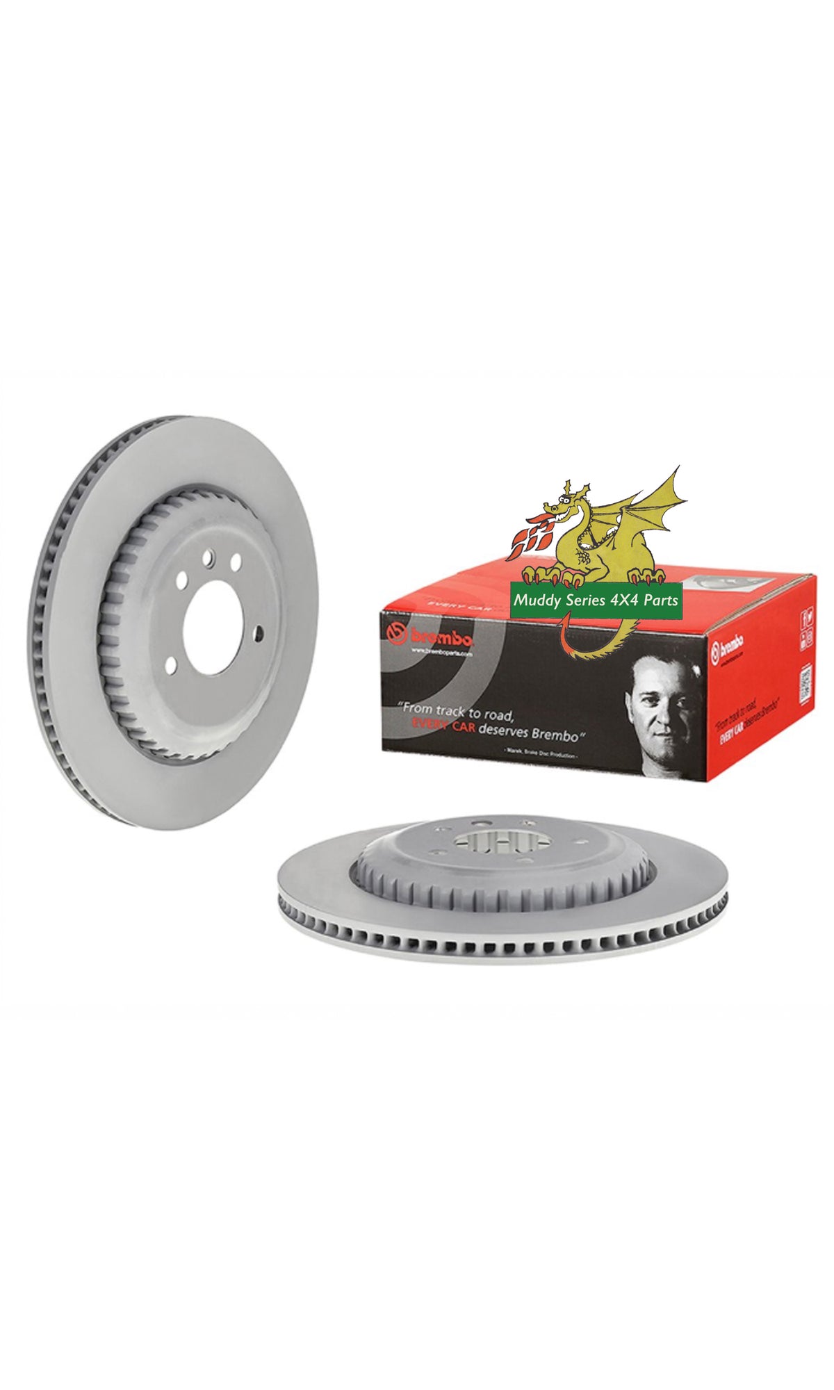 Brembo Lightweight Rear Pair Brake Disc LR187242 New Defender