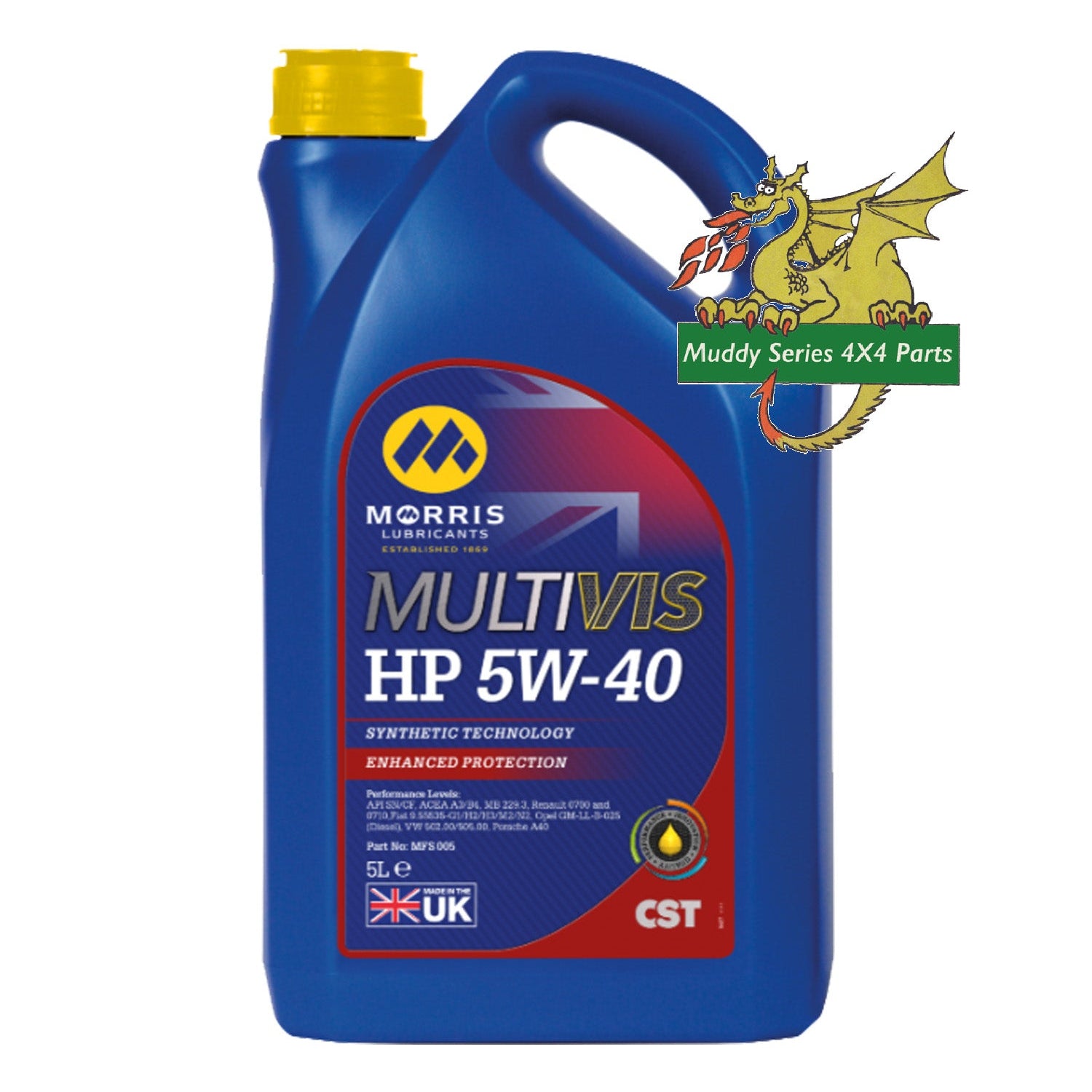 Morris Oil MULTIVIS CST HP 5W-40 Engine Oil Rally & Motorsport 5 Litres MFS005