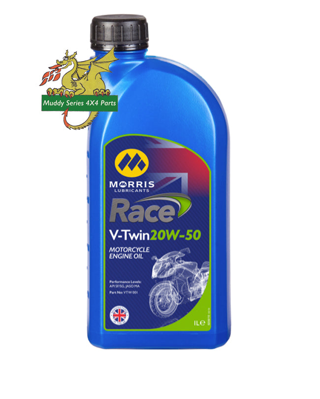 Morris Oil Race V Twin 20w50 Multigrade Mineral Motorcycle Oil 1 Litre VTW001