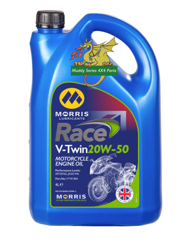 Morris Oil Race V Twin 20w50 Multigrade Mineral Motorcycle Oil VTW004