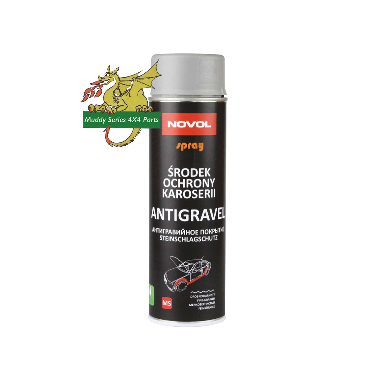 Novol Aerosol MS Underbody Anti Stone Chip Coating 500ml NOV34222 Grey