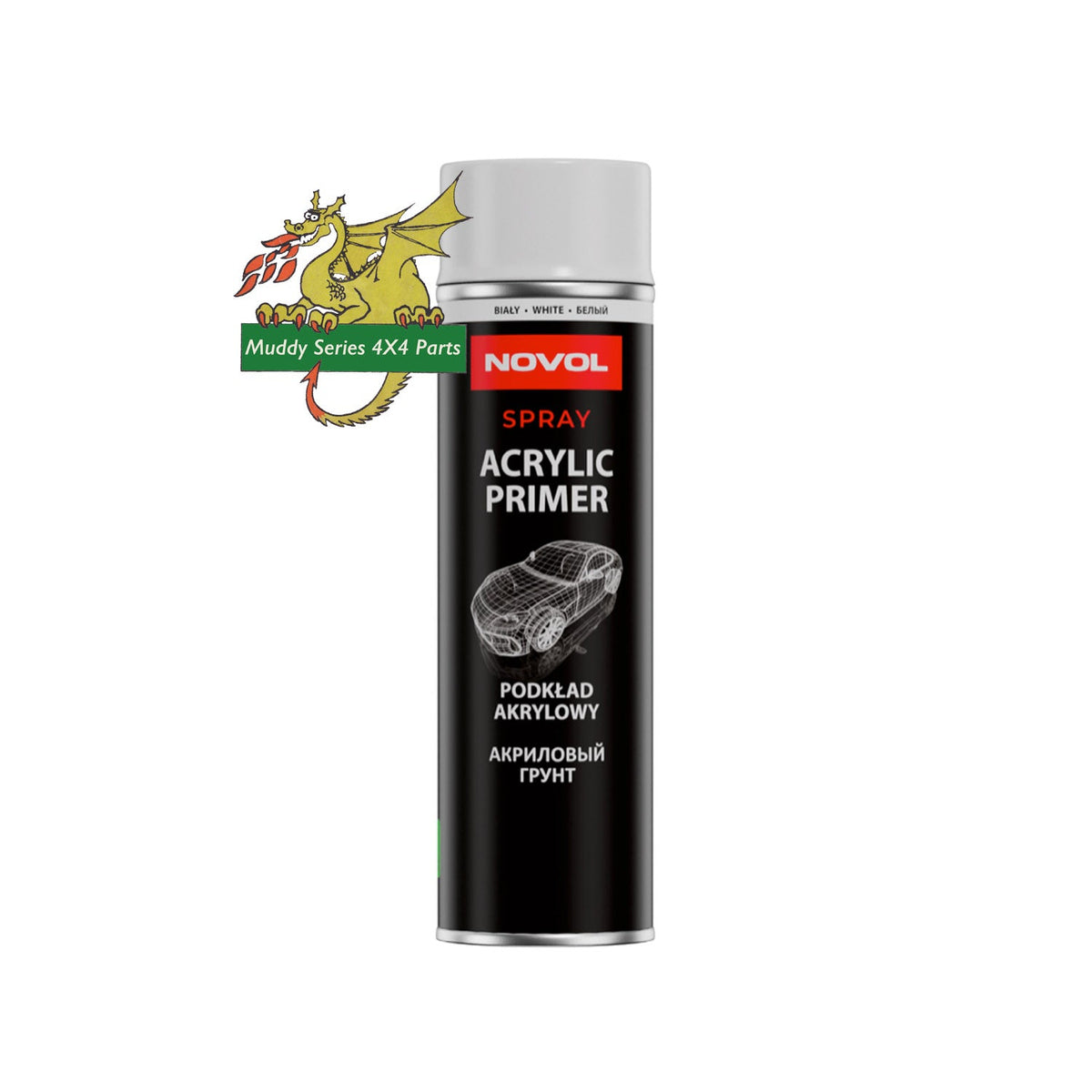 Novol Aerosol Acrylic Primer Coating 500ml NOV91548 White