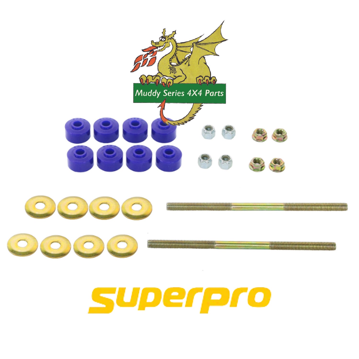 Superpro Universal 200mm Thread Bar Anti Roll Bar Link Polyurethane Bush Kit SPF2967BK