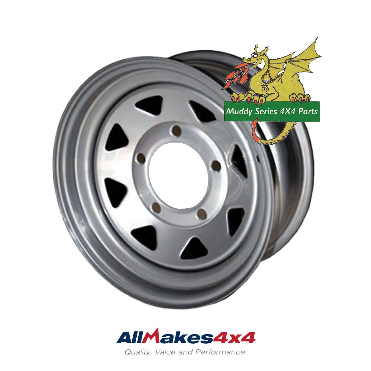 Allmakes Silver 8 Spoke Steel wheel