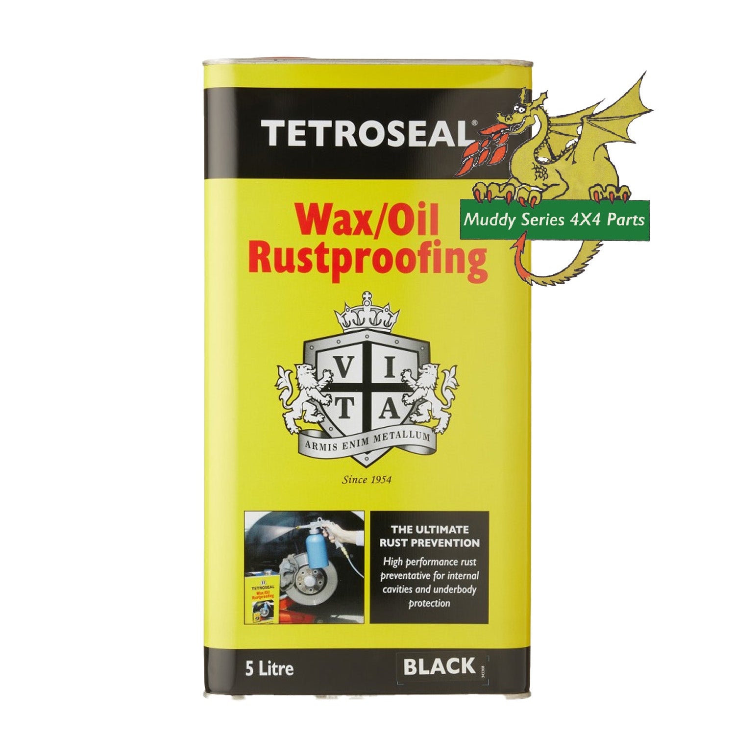 Tetroseal Wax Oil Rustproofing Black 5 Litre TWO008